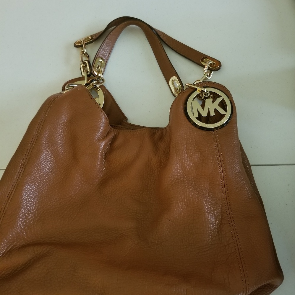 Michael Kors brown leather concert bag
